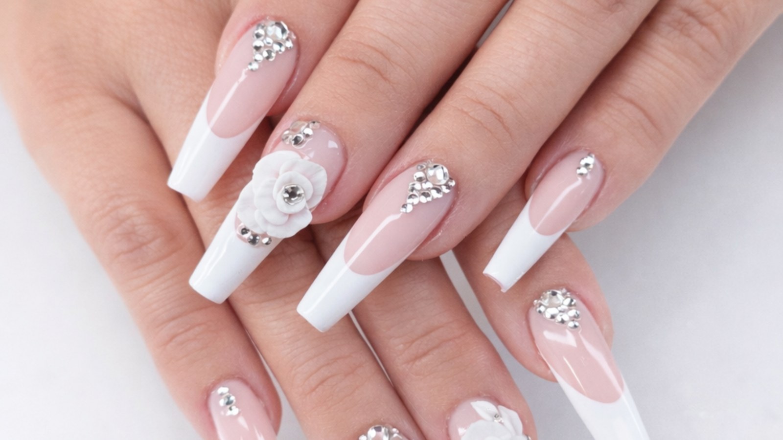 Soft bridal nail detail at Nails Theory Beauty