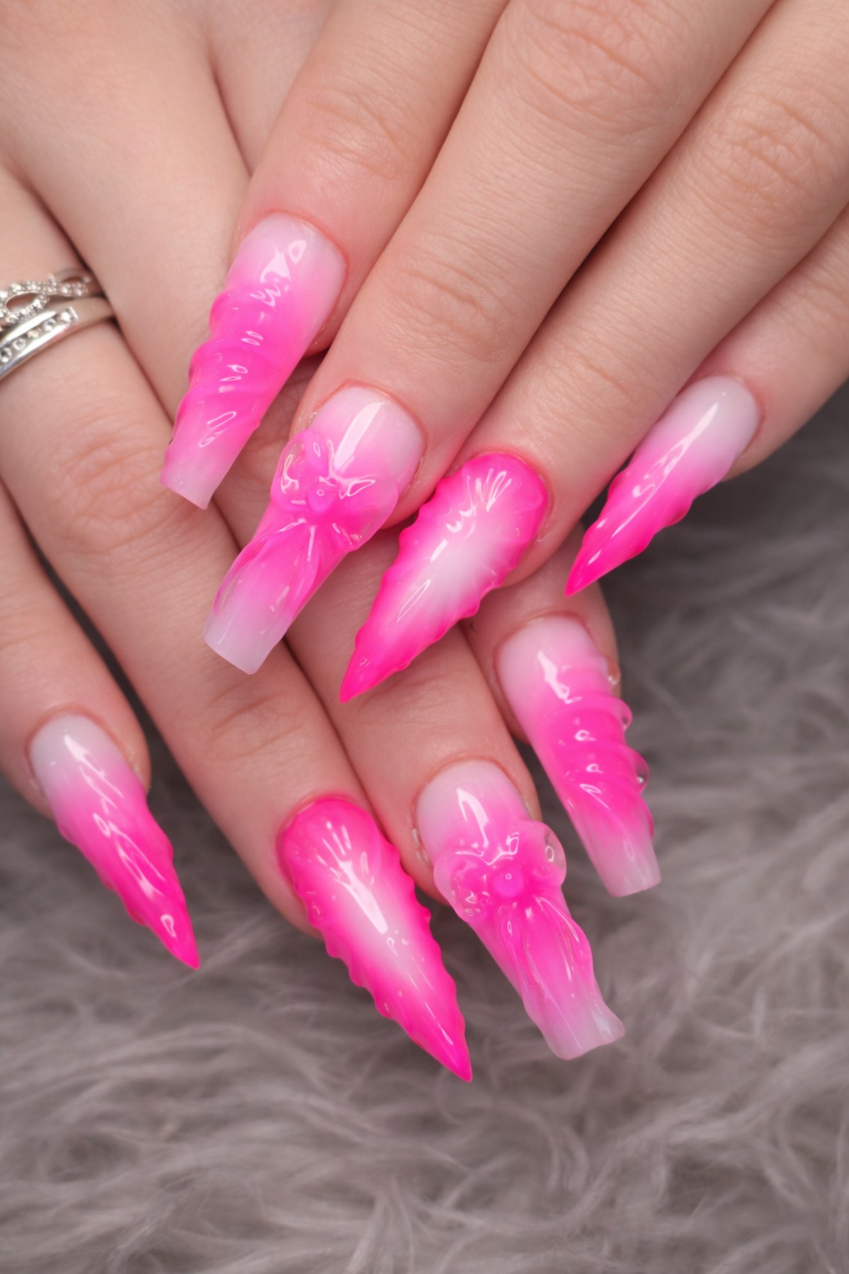 Neon Pink 3d at Nails Theory Beauty
