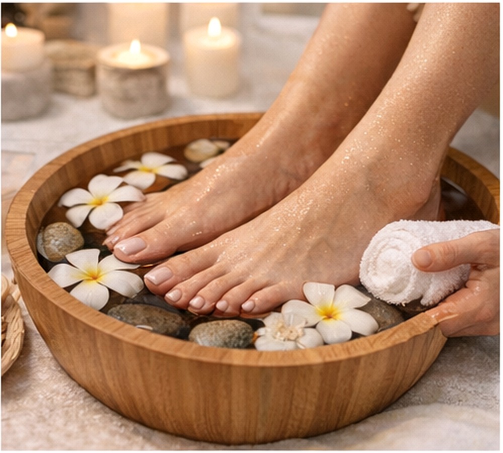 Pedicure ritual setting at Nails Theory Beauty